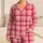 Red Pink Gingham Checks for Cozy Summer Evenings and Relaxed Home Comfort Satin Pajamas Set - 9e0bwjikun