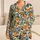 Orange Grove and Blue Blossom Motifs for Cheerful Summer Lounging Satin Pajamas Set - 1