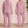 Playful Pink Shark Ocean Motif for Cozy Coastal Nights and Relaxed Lounging Satin Pajamas Set - 2