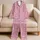 Playful Pink Shark Ocean Motif for Cozy Coastal Nights and Relaxed Lounging Satin Pajamas Set - 5