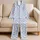 Lavender Hearts and Blue Stripes for Cozy Evenings and Relaxed Lounging at Home for Her Satin Pajamas Set - 5DLCGS5E4Z
