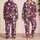 Purple Pumpkin, Bat and Friendly Ghost Halloween Cheer for Cozy October Nights and Parties Satin Pajamas Set - 2