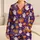 Purple Pumpkin, Bat and Friendly Ghost Halloween Cheer for Cozy October Nights and Parties Satin Pajamas Set - 1