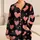 Coral Heart Motif for Cozy Valentine's Evening Lounging and Relaxed Home Days Satin Pajamas Set - 1