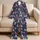 Navy Tiger and Cat Motifs for Cozy Holiday Lounging and Everyday Comfort at Home Satin Pajamas Set - 5