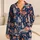 Navy Tiger and Cat Motifs for Cozy Holiday Lounging and Everyday Comfort at Home Satin Pajamas Set - 1