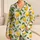Golden Lemons And Green Leaves For Fresh Summer Mornings And Relaxed Evenings Satin Pajamas Set - 1