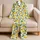 Golden Lemons And Green Leaves For Fresh Summer Mornings And Relaxed Evenings Satin Pajamas Set - 5