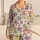 Colorful Retro Flower Motifs for Cozy Holiday Mornings and Everyday Relaxation at Home Satin Pajamas Set - 1