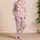 Pink Watercolor Daisies for Dreamy Summer Nights and Sweet Baby Girl Gift Giving Satin Pajamas Set - 4