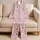 Pink Watercolor Daisies for Dreamy Summer Nights and Sweet Baby Girl Gift Giving Satin Pajamas Set - 5