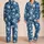 Blue Floral Blossoms for Springtime Cheer, Cozy Evenings and Relaxing at Home Satin Pajamas Set - 2
