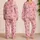 Pink Marine Creatures And Shells For Sweet Summer Days And Coastal Play Satin Pajamas Set - 2