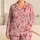 Pink Marine Creatures And Shells For Sweet Summer Days And Coastal Play Satin Pajamas Set - 1