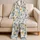 Watercolor Dinosaurs And Ringed Planets For Cozy Summer Nights For Curious Boys Satin Pajamas Set - 5