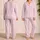 Soft Pink And White Stripes For Sweet Weekend Lounging And Cozy Morning Style Satin Pajamas Set - 2