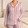 Soft Pink And White Stripes For Sweet Weekend Lounging And Cozy Morning Style Satin Pajamas Set - 1