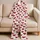 Cranberry Red Hearts for Cozy Holiday Evenings and Sweet Gift Giving Satin Pajamas Set - 5