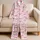 Pink Ribbon Bows for Cozy Evenings and Relaxing, Giftable Moments at Home All Year Satin Pajamas Set - 5