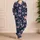 Blush Pink Bows on Midnight Navy for Sweet Birthday Gifts and Cozy Girls' Nights Satin Pajamas Set - 4