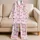 Pink Ribbon Bows and Hearts for Cozy Autumn Evenings and Sweet Gift Giving Satin Pajamas Set - 5