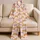 Croissants And Pink Bows For Sweet Weekend Lounging And Cozy Mornings For Kids At Home Satin Pajamas Set - 5