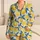 Golden Lemons And Blue Leaves For Sunny Vacation Days And Cozy Home Moments For Kids Satin Pajamas Set - 1