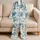 Blue Sea Turtles and Shells for Coastal Summer Adventures for Kids Satin Pajamas Set - 5