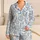 Blue Conch Shells and Starfish for Cozy Coastal Nights and Seaside Getaways Satin Pajamas Set - 1