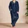 Navy Celestial Stars and Constellations for Calm Summer Nights and Dreamy Gift Giving Satin Pajamas Set - 4