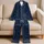 Navy Celestial Stars and Constellations for Calm Summer Nights and Dreamy Gift Giving Satin Pajamas Set - 5