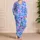 Lavender Blue Tie Dye Swirls for Relaxed Spring Evenings and Dreamy Lounge Style at Home Satin Pajamas Set - 4