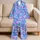 Lavender Blue Tie Dye Swirls for Relaxed Spring Evenings and Dreamy Lounge Style at Home Satin Pajamas Set - 5