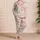 Coral Mint Butterfly Motifs for Cozy Evenings and Relaxed At-Home Lounging Style Satin Pajamas Set - 4