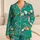 White Crane and Blossom Scenes for Relaxed Coastal Getaways and Quiet Evenings Satin Pajamas Set - 1