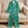 White Crane and Blossom Scenes for Relaxed Coastal Getaways and Quiet Evenings Satin Pajamas Set - qla_u99qyd