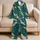 Flying Crane Motifs for Relaxed Coastal Escapes and Refined Men's Resort Lounge Style Satin Pajamas Set - 5