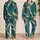Flying Crane Motifs for Relaxed Coastal Escapes and Refined Men's Resort Lounge Style Satin Pajamas Set - 2