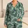 Teal Palm Leaves and Tropical Blooms for Relaxed Island Getaways and Coastal Lounging Satin Pajamas Set - 1
