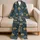 Golden Daisy and Vine Motifs for Refined Tropical Getaways and Relaxed Evenings Satin Pajamas Set - 5