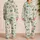 Watercolor Flamingos and Palms for Tropical Getaways and Relaxed Island Escapes Satin Pajamas Set - 2