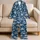 Navy Palm Tree Tropical Style for Beach Getaways and Relaxed Summer Escapes Satin Pajamas Set - 5