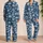 Navy Palm Tree Tropical Style for Beach Getaways and Relaxed Summer Escapes Satin Pajamas Set - 2