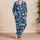 Navy Palm Tree Tropical Style for Beach Getaways and Relaxed Summer Escapes Satin Pajamas Set - 4