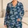 Navy Palm Tree Tropical Style for Beach Getaways and Relaxed Summer Escapes Satin Pajamas Set - 1