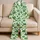 Four-Leaf Clover Greenery for Lucky Getaways and Relaxed Summer Days in Fresh Green Style Satin Pajamas Set - 5