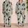 Black Cats, Teal Leaves And Coral Berries For Cozy Forest Lounging Satin Pajamas Set - 2