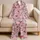 Pink Cottage Rose Sprigs and Garden Blooms for Cozy Evenings and Thoughtful Gift Giving Satin Pajamas Set - 5