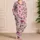 Pink Cottage Rose Sprigs and Garden Blooms for Cozy Evenings and Thoughtful Gift Giving Satin Pajamas Set - 4