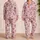Pink Cottage Rose Sprigs and Garden Blooms for Cozy Evenings and Thoughtful Gift Giving Satin Pajamas Set - 2